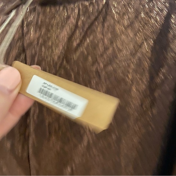 Skims NWT Shimmer Metallic Foil Logo Brown Leggings Size 4X - Picture 6 of 8